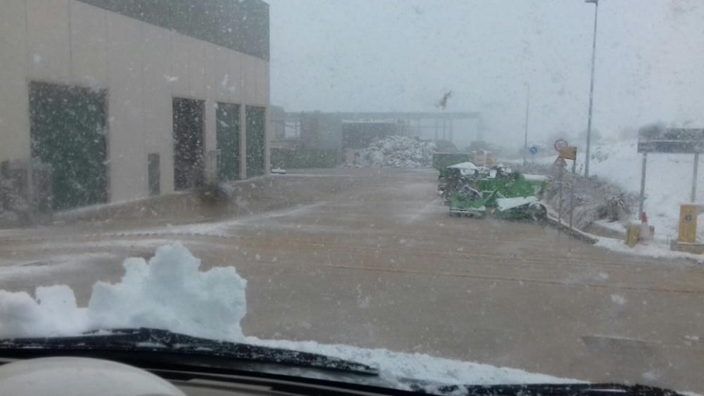 La nieve ha obligado a que la planta de reciclaje de Caudete deje de operar de manera temporal.