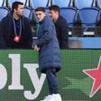 Gavi, en el entrenamiento previo del PSG - Barça con Deco y Bojan