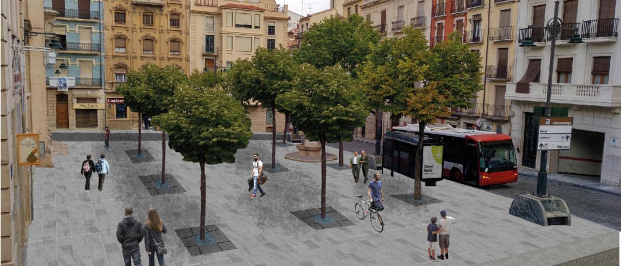 Imagen de cómo quedará la plaza Ramón y Cajal tras la reurbanización.