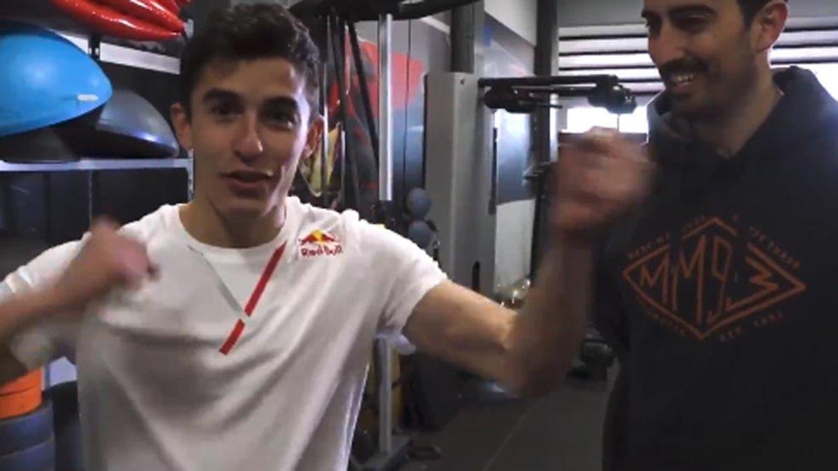 Márquez, feliz en el vídeo que ha colgado de su primer test