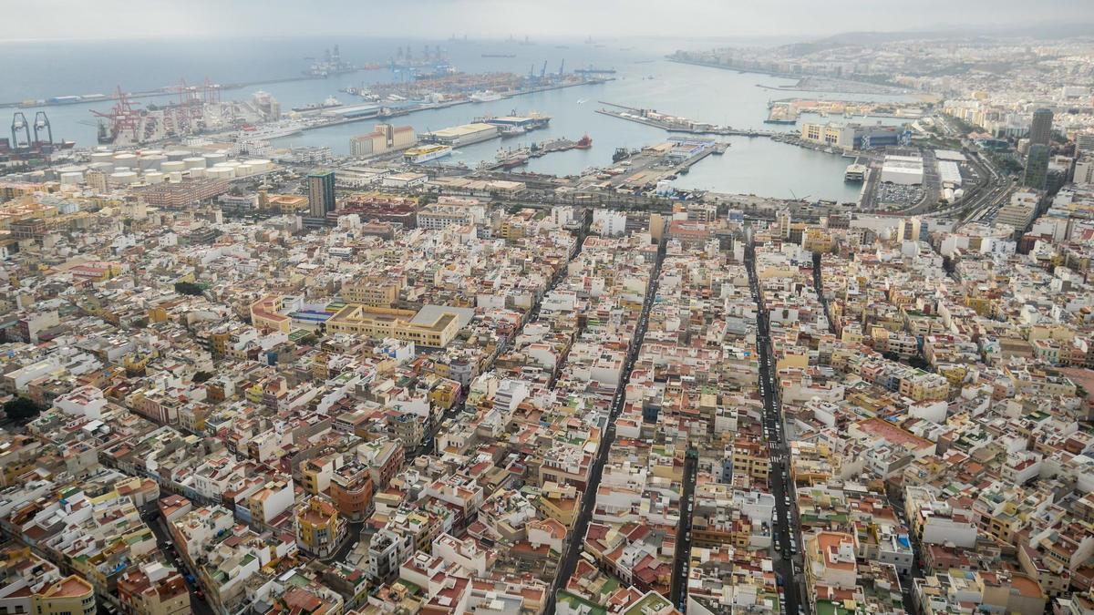 Vista aérea del barrio de Las Isleta, en Las Palmas de Gran Canaria.