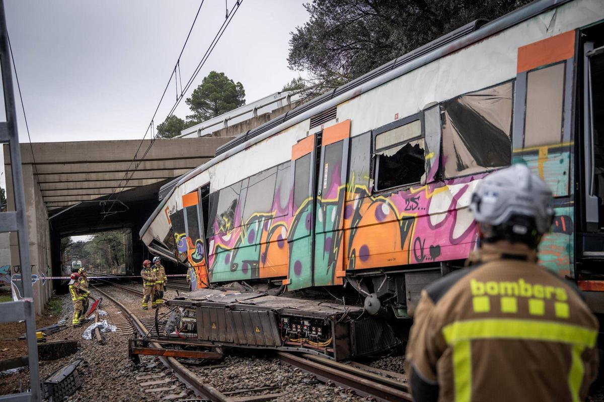 Tren descarrilado en Gelida