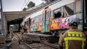 Tren descarrilado en Gelida