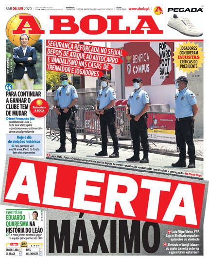 Portada A BOLA sábado 6 junio 2020