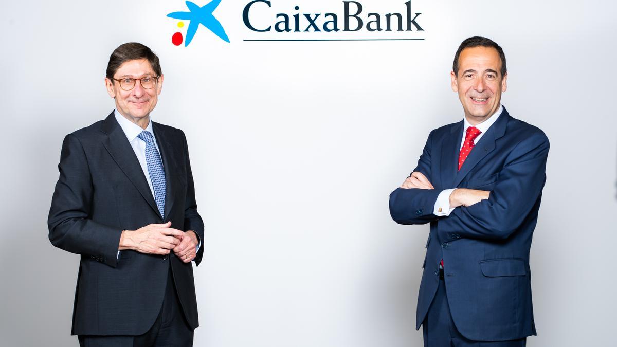 El president de CaixaBank, José Ignacio Goirigolzarri, i del seu conseller delegat, Gonzalo Gortázar