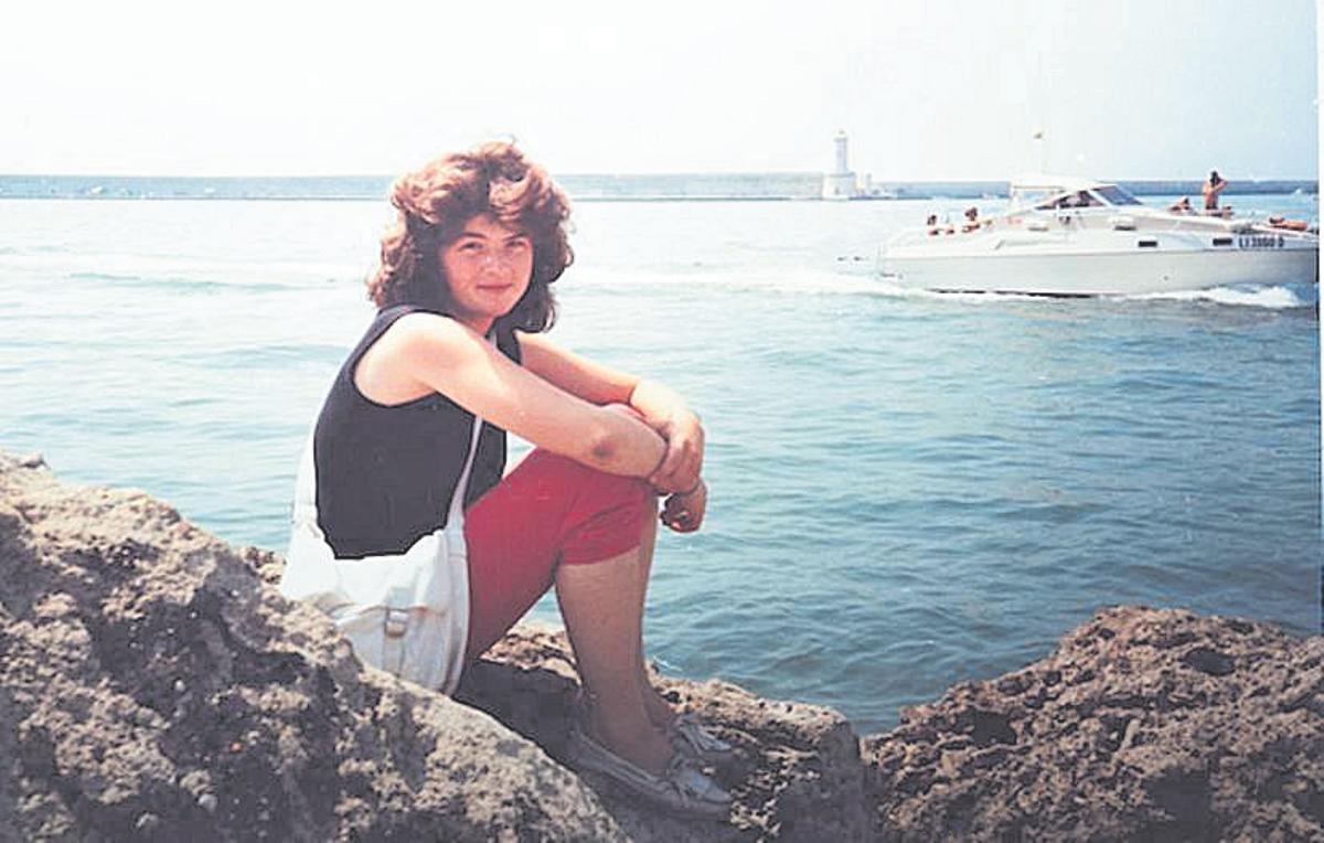 Evi Rauter vora el mar, 1989