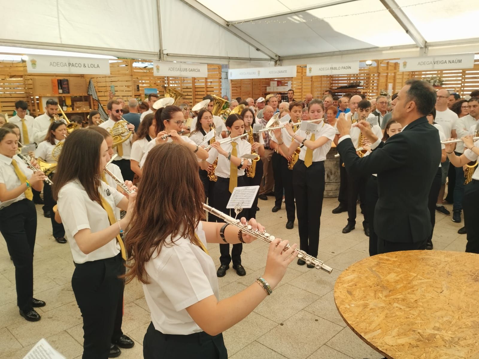 Asistentes a los actos de la Festa do Viño de Meaño.