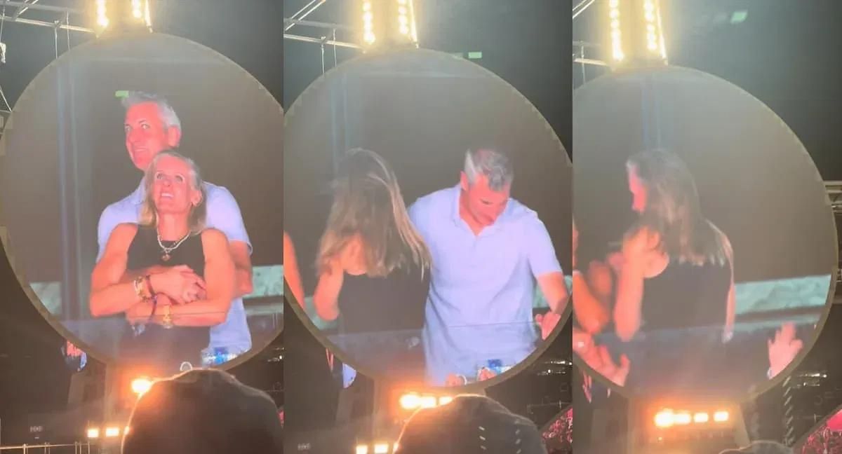Una pareja de inflieles captados en un concierto de Coldplay en Boston Una pareja de inflieles captados en un concierto de Coldplay en Boston