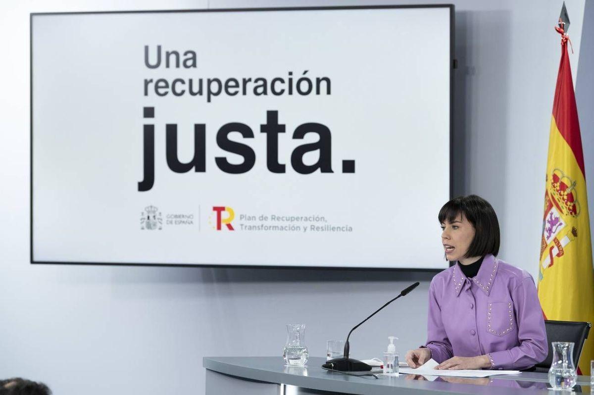 Diana Morant, ministra de Ciencia e Innovación, en comparecencia tras el Consejo de Ministros.