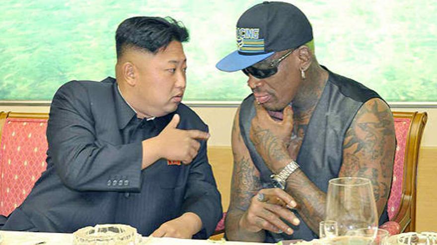 Dennis Rodman, junto a Kim Jong-Un.