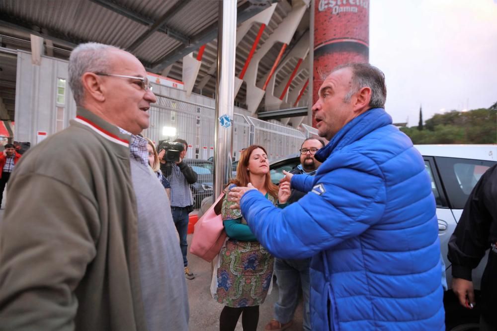 Olaizola se encara con aficionados en Son Moix: ¡Compórtate!