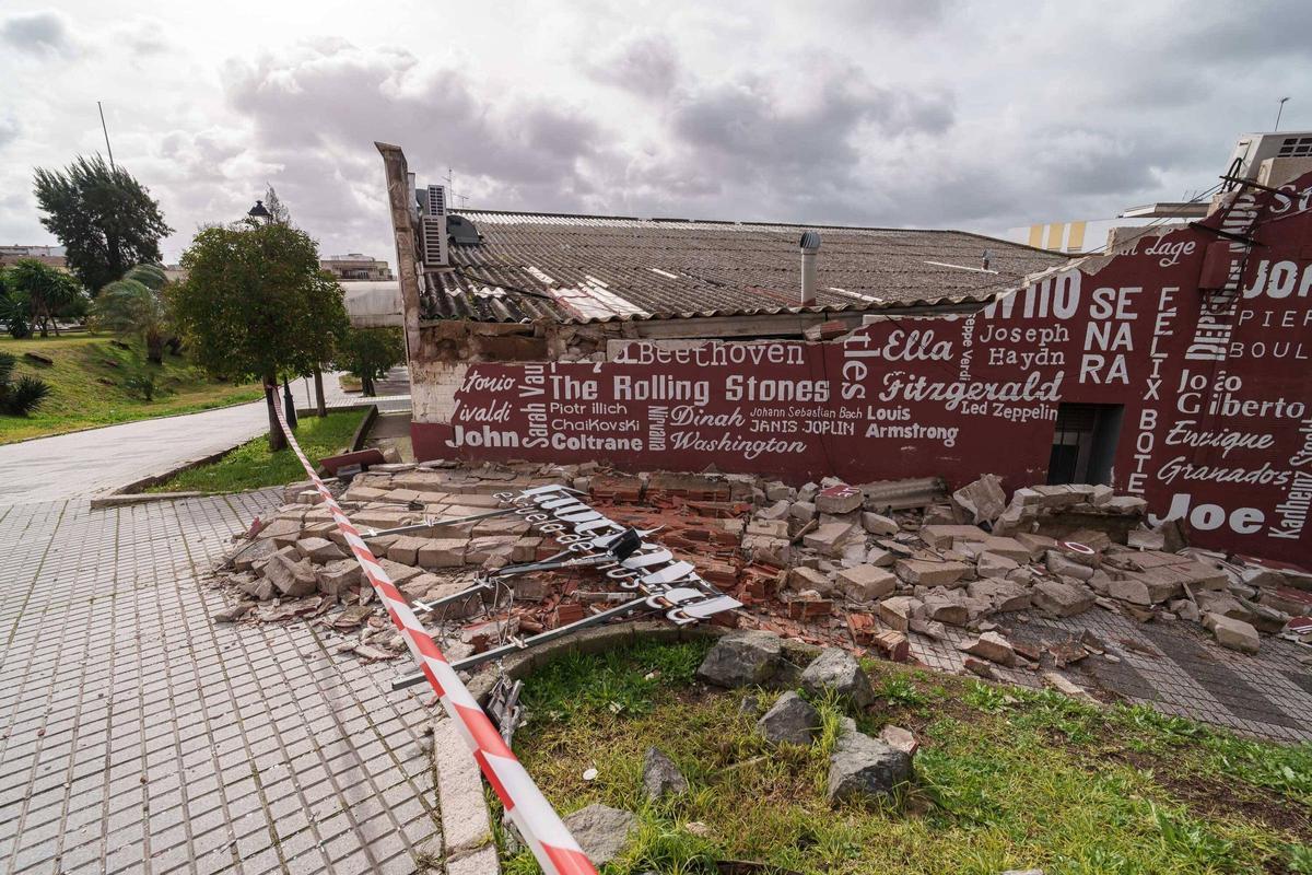 Daños causados por el vendaval.