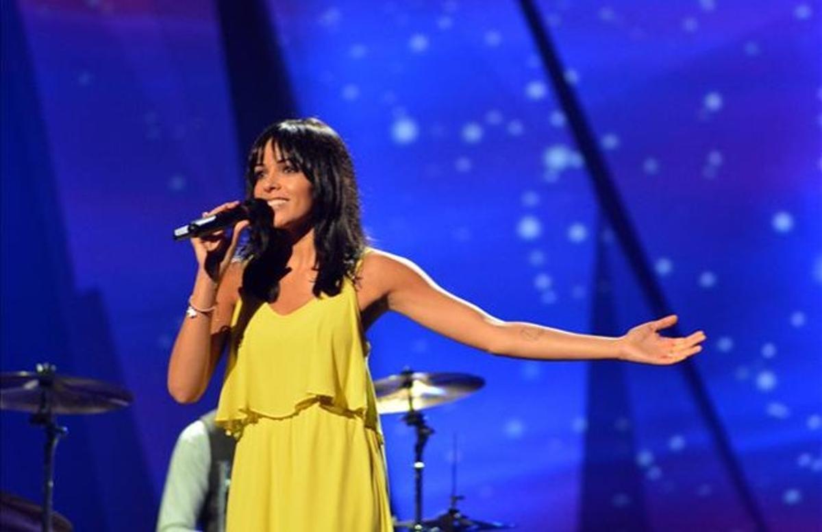 Raquel del Rosario, en el primer assaig a Malmö (Suècia). Raquel del Rosario, en el primer assaig a Malmö (Suècia).