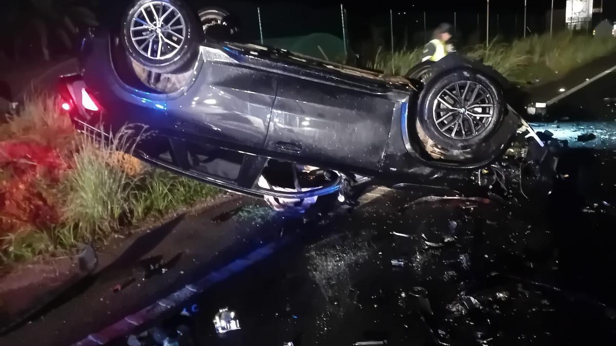 Estado en que quedó uno de los vehículos tras el accidente