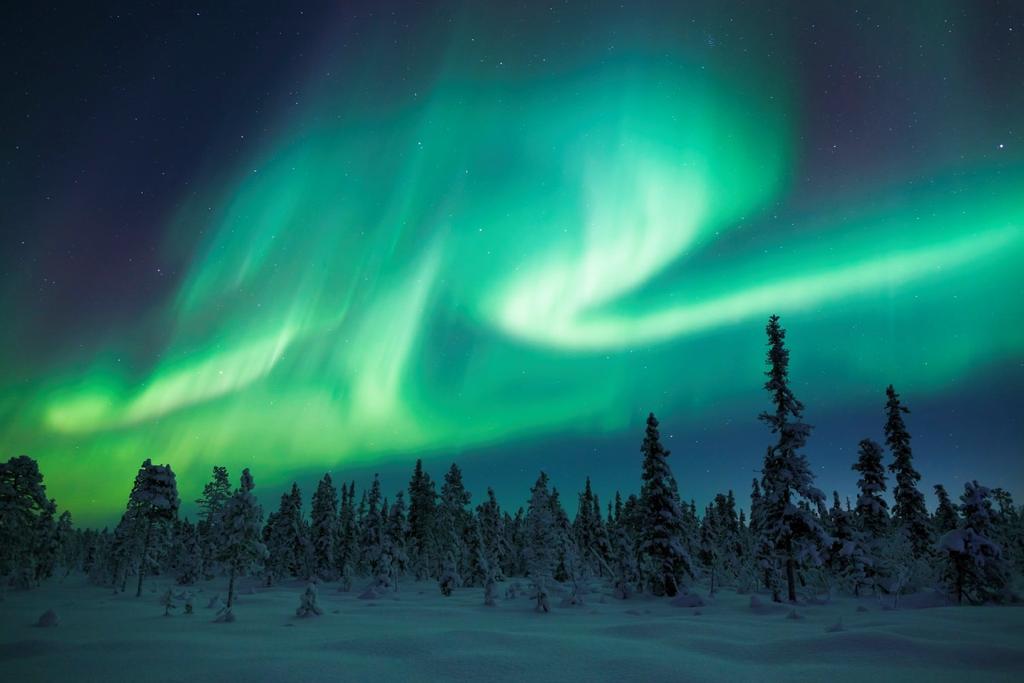 Aurora boreal en el norte de Suecia