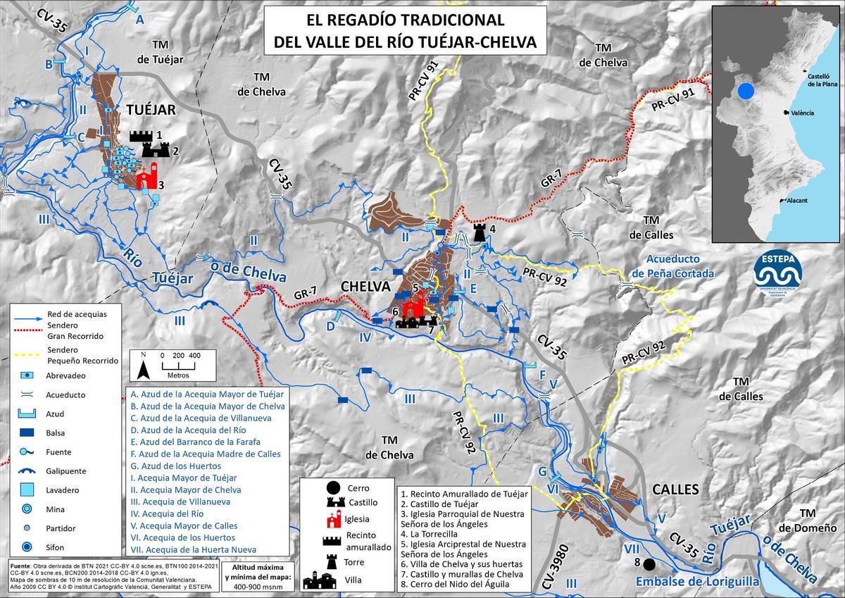 El regadío tradicional del valle del Río Tuéjar-Chelva.