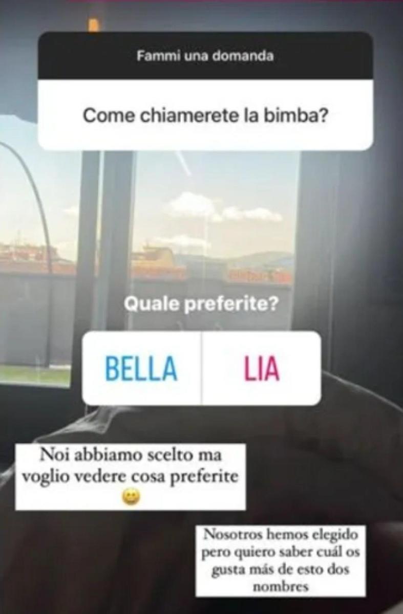 Alice Campello pregunta sobre el nombre de su hija