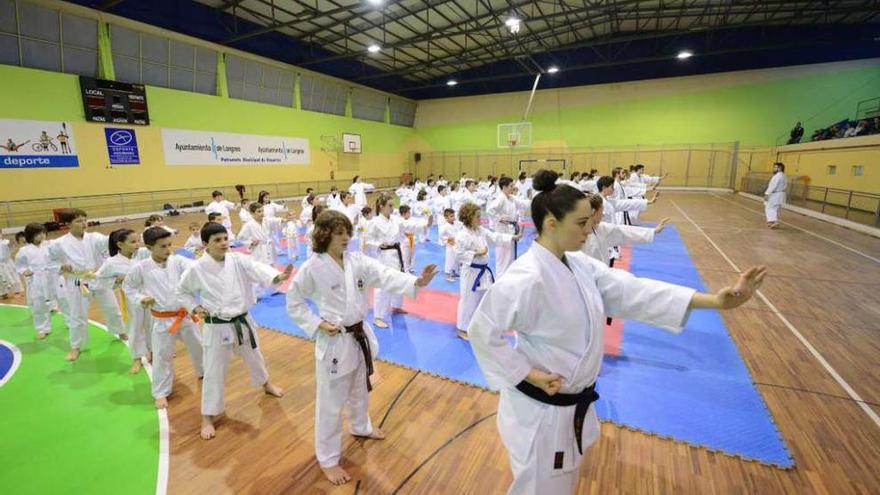 Una actividad organizada en el polideportivo de La Felguera.