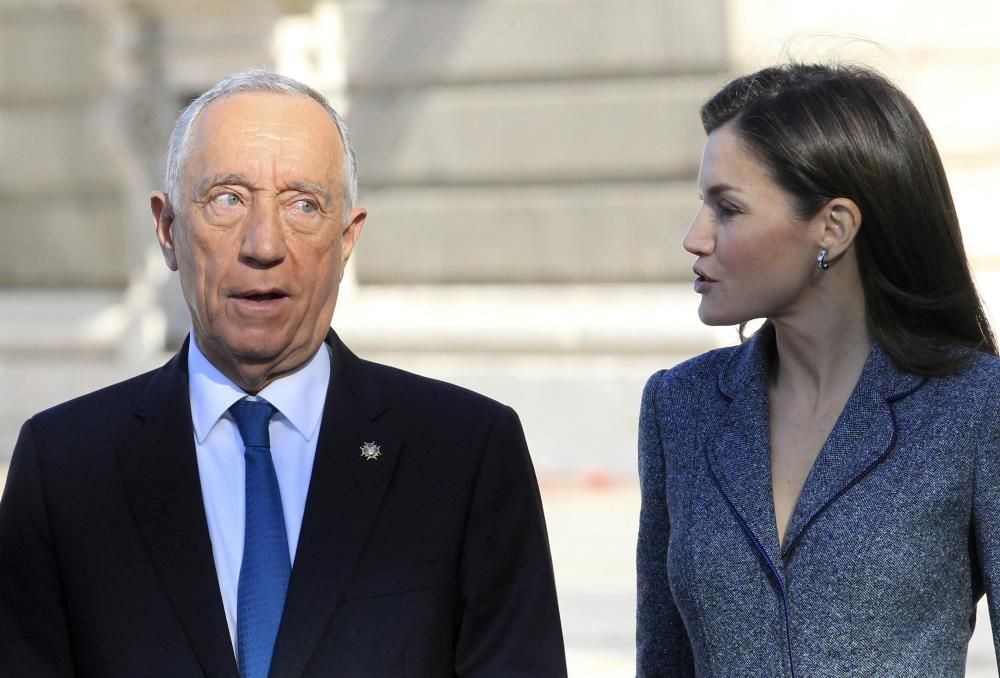 Felipe VI y la Reina Letizia reciben al presidente de Portugal