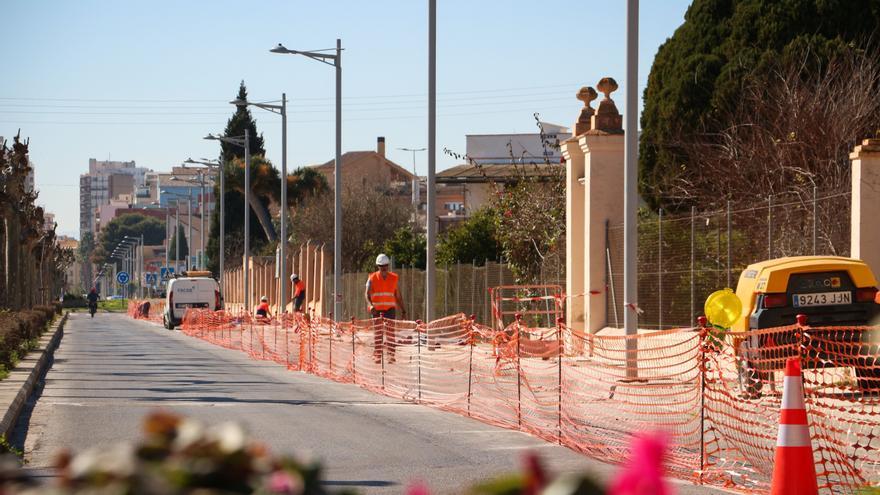 Las obras de la avenida Lidón obligan a cortar de forma puntual el tráfico