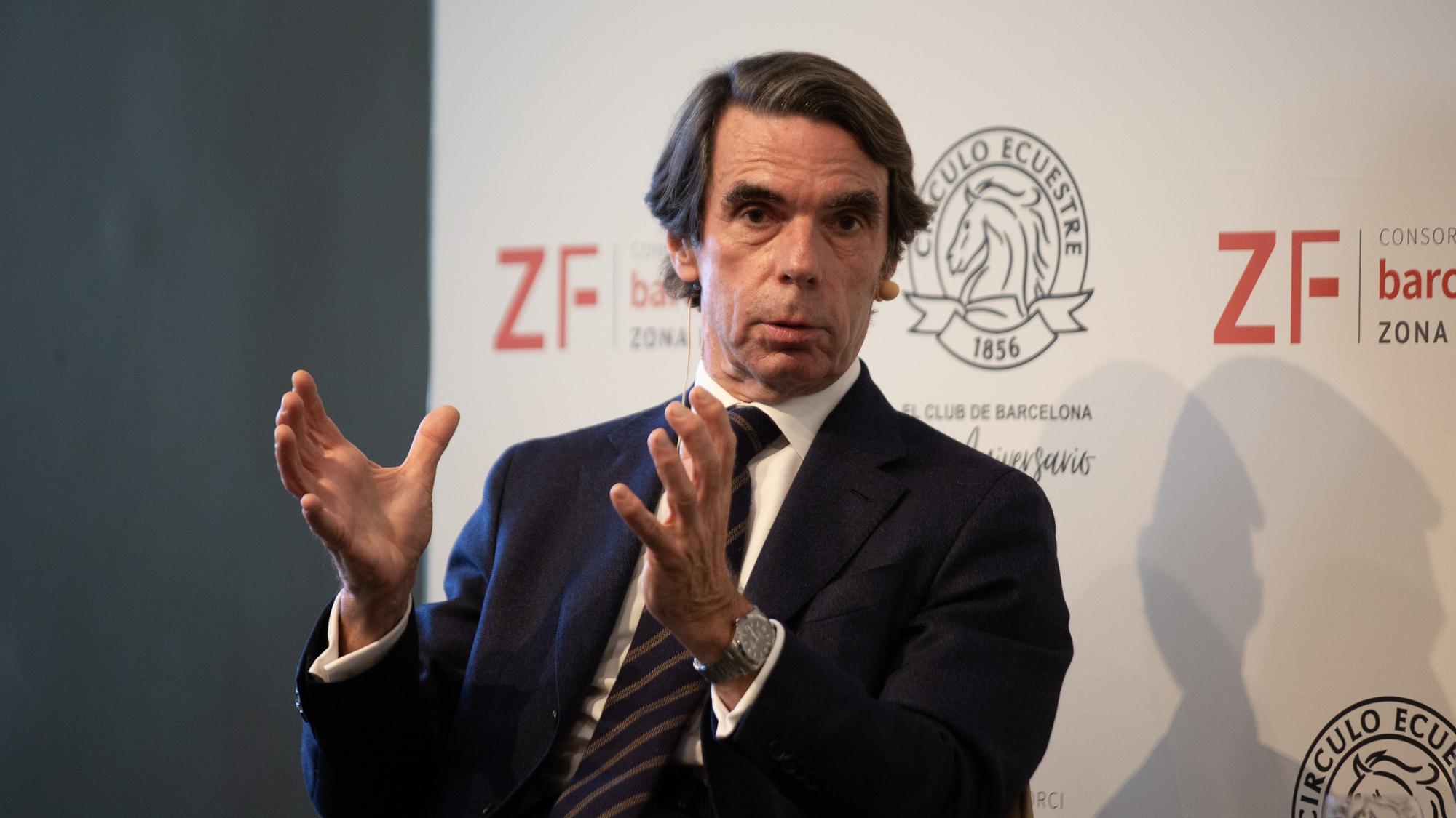 Aznar, en la conferencia del Círculo Ecuestre del 16 de febrero de 2022.