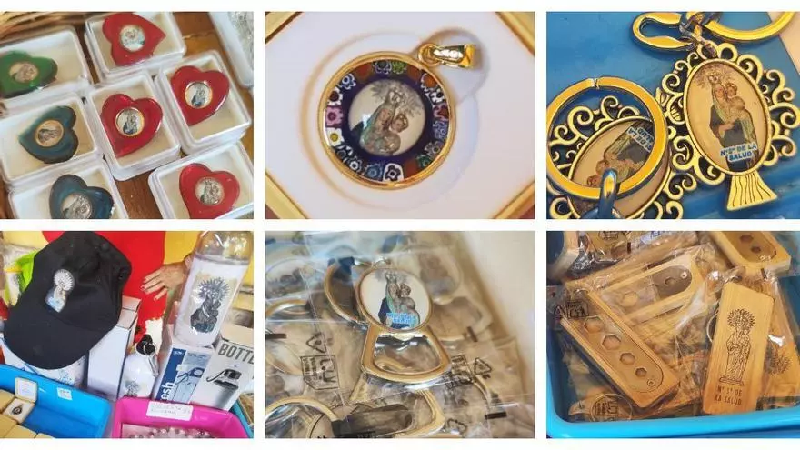 Devoción para llevar: el sorprendente surtido de recuerdos de la Virgen de la Salud de Lieres, cada vez con más demanda de los fieles