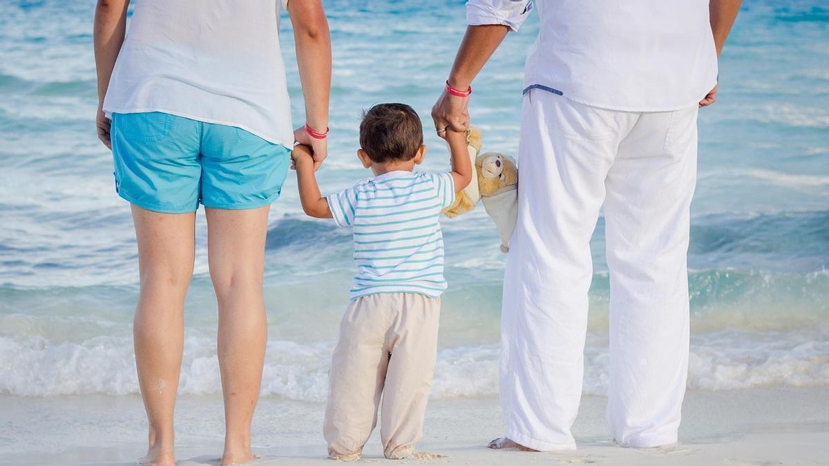 Una familia en la playa