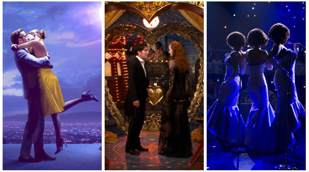 Fotogramas de 'La La Land', 'Moulin Rouge' y 'Dreamgirls'