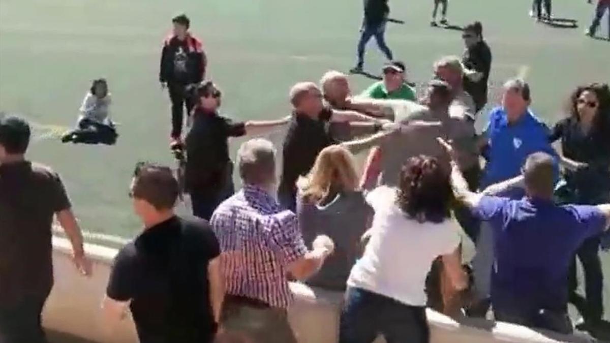 Incidentes en el partido de infantiles Alaró-Collerense de hace unos días.