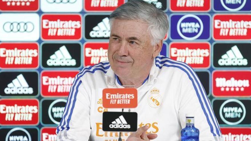 El entrenador del Real Madrid, Carlo Ancelotti, durante rueda de prensa.