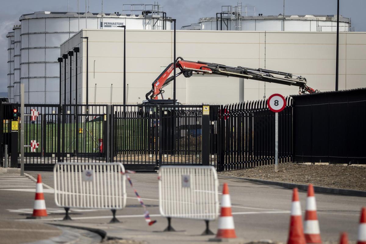 Obras del centro de datos de Amazon en Villanueva de Gállego.