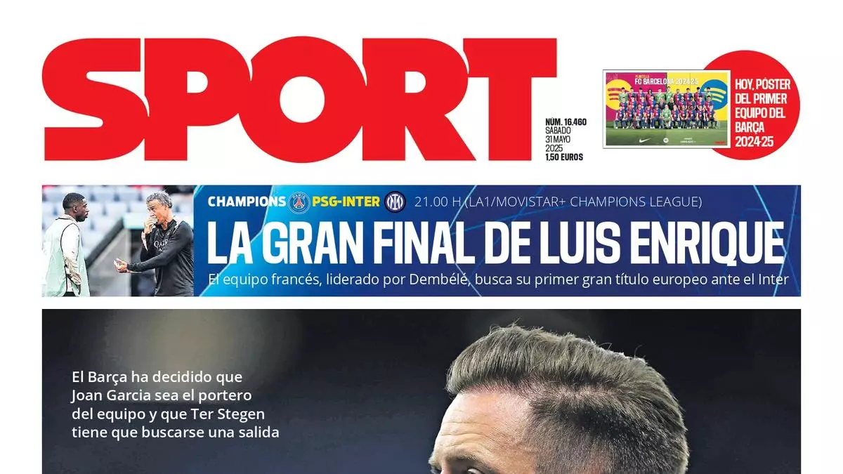 La portada de SPORT de hoy sbado, 31 de mayo de 2025