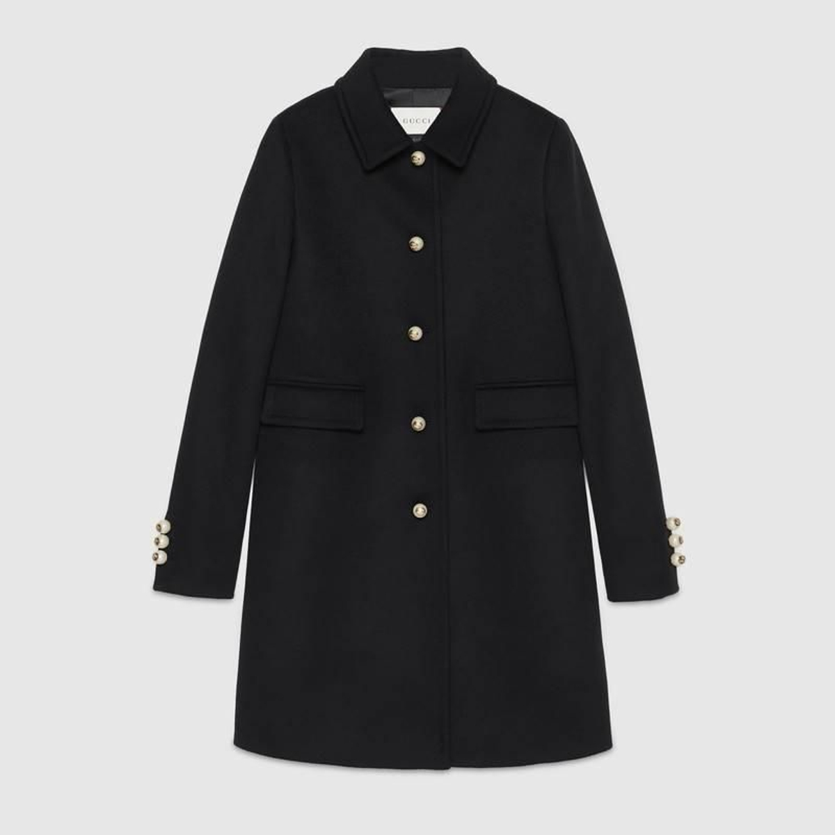Abrigo lana botonadura simple, Gucci