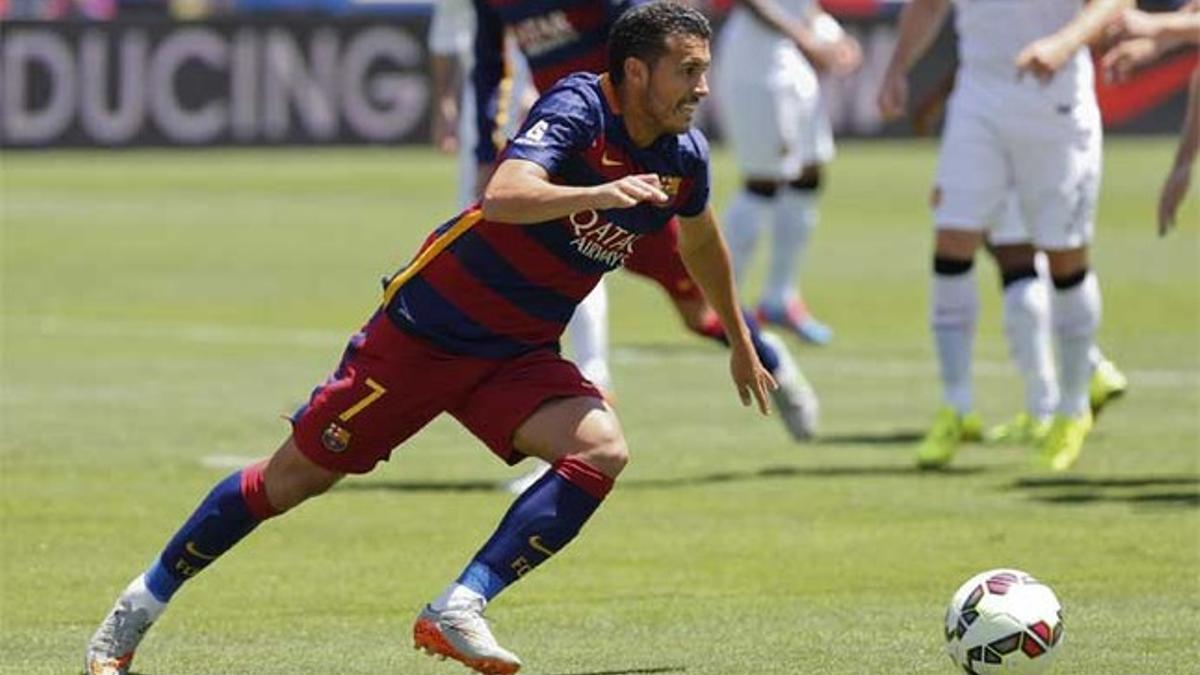 Pedro Rodríguez durante el partido de pretemporada entre el FC Barcelona y el Manchester United