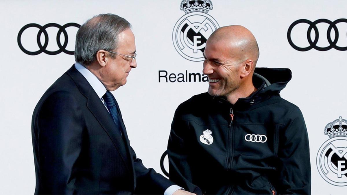 Florentino Pérez y Zinedine Zidane, presidente y entrenador del Real Madrid, respectivamente