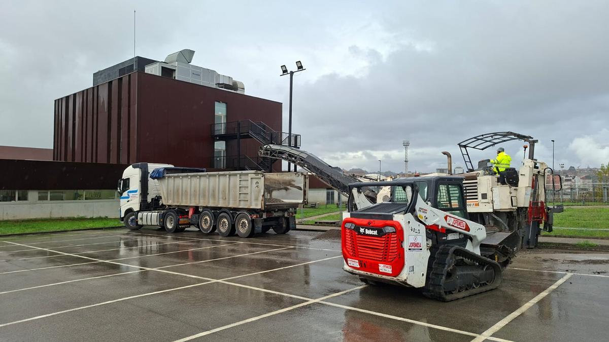 Obras en el parking de la ESAPA.