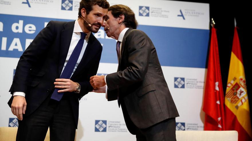 Aznar apoya a Casado pero pide zanjar ya el conflicto con Ayuso