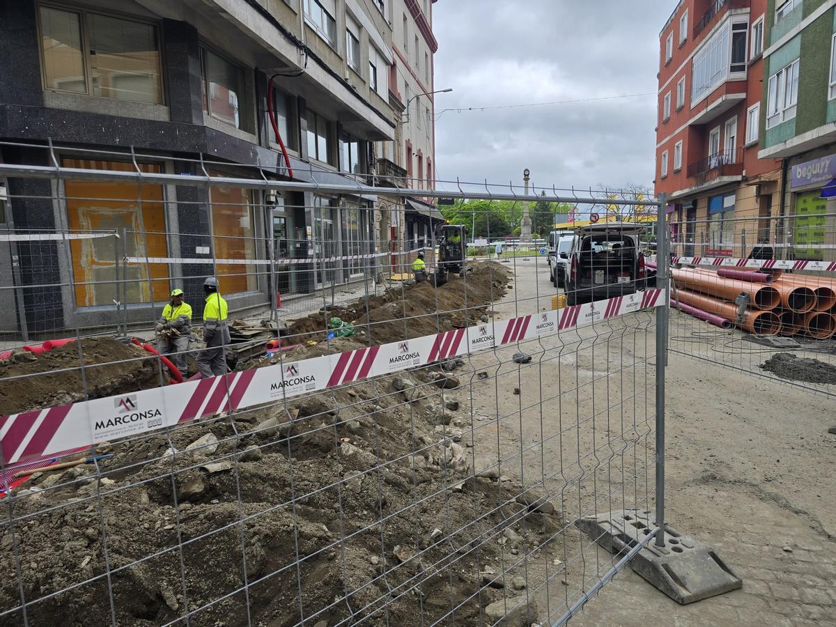 La zona de obras.