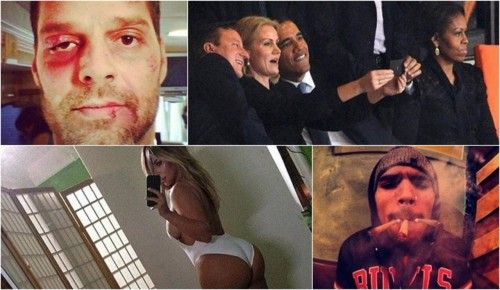 Algunos de los 'selfies' más polémicos de los famosos.