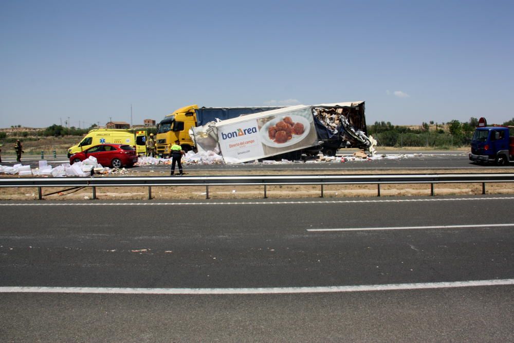 Accident entre 3 camions a l'A-2