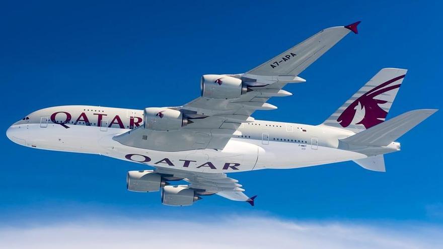 Un avión de Qatar Airways. // QA