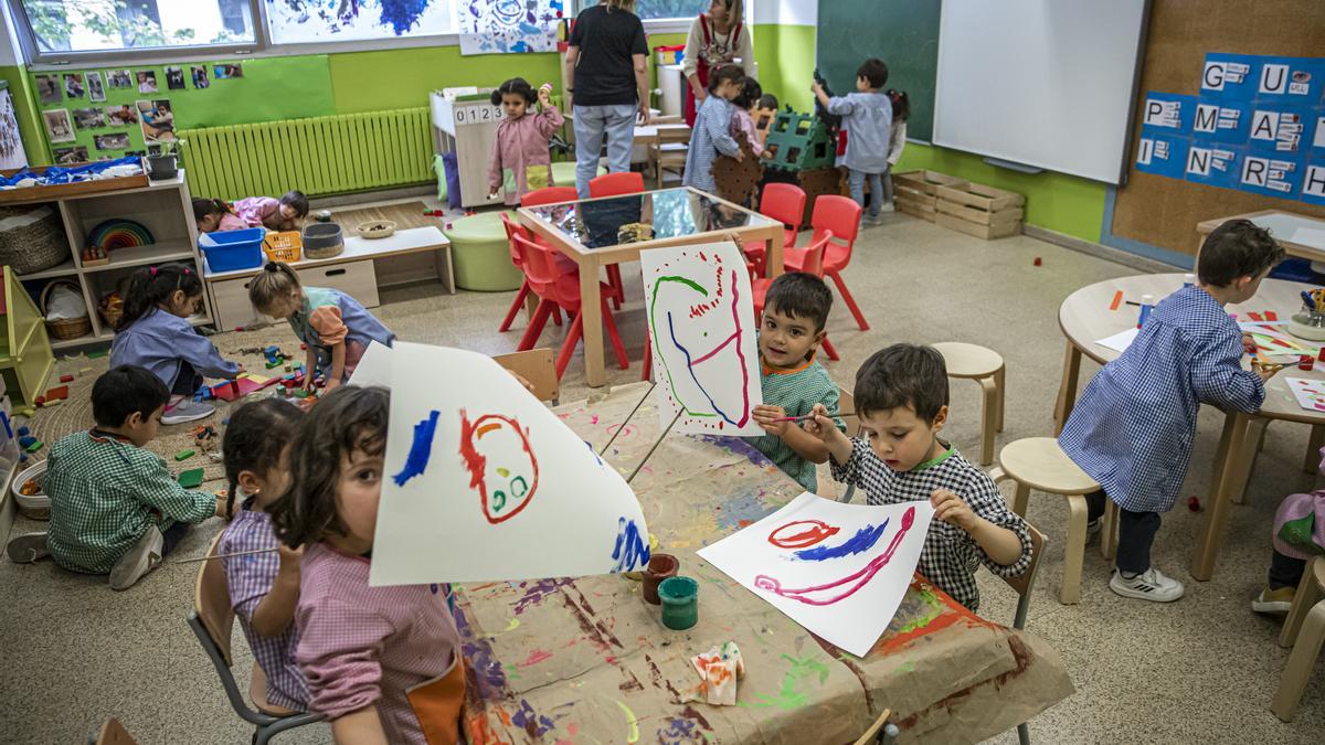 Un aula de Infantil 3 en la escuela pública Diputació de Barcelona.