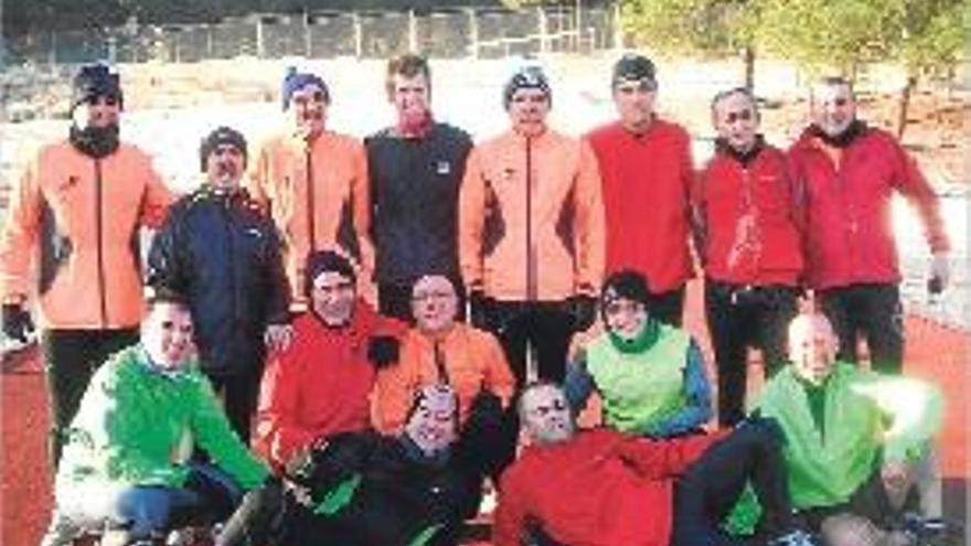 Atletas alcoyanos en el entrenamiento previo.