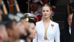 La princesa Leonor, a su salida del acto solemne de la jura de la Constitucion en las Cortes Generales, el pasado martes, 31 de octubre de 2023.