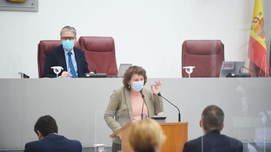 María Marín, durante su intervención en la Asamblea.