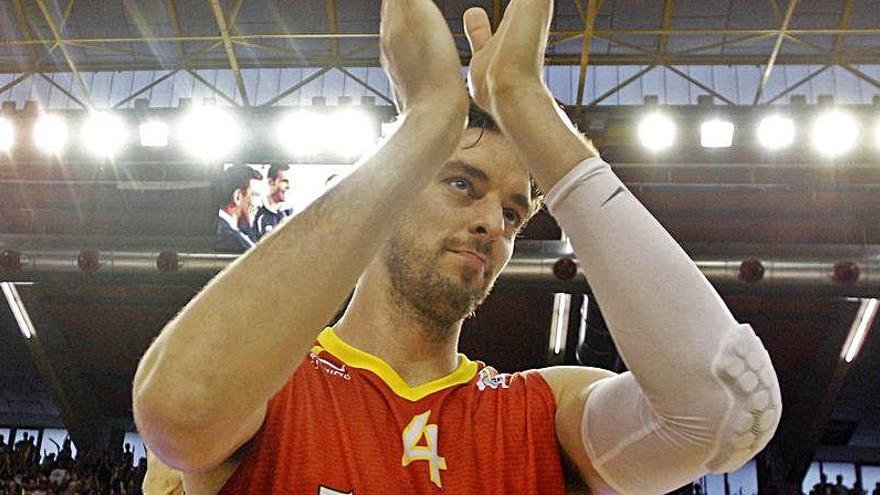 Pau Gasol, en su último partido en La Fonteta en 2011 con la selección