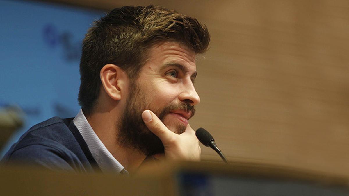 Gerard Piqué, en la presentación de la recaudación del libro 'Relatos solidarios'