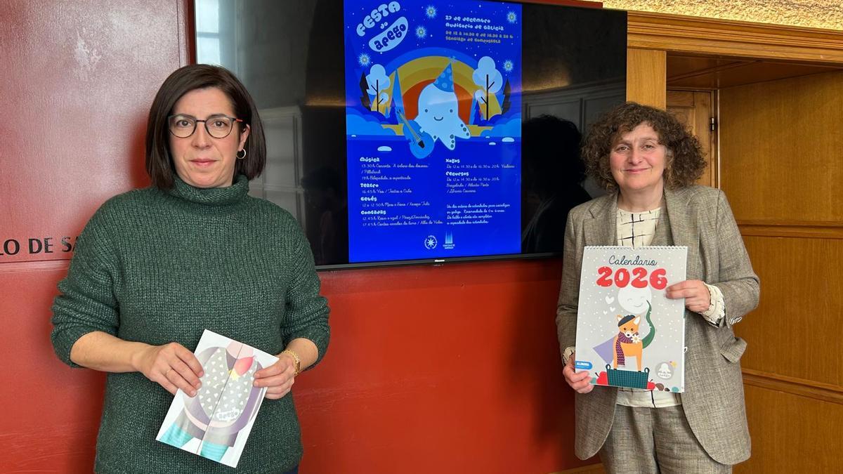 Marta Besada y Goretti Sanmartín, ayer, en Raxoi.