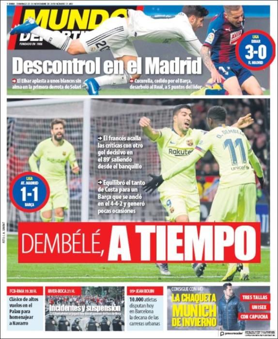 Portada MUNDO DEPORTIVO 25 noviembre 2018