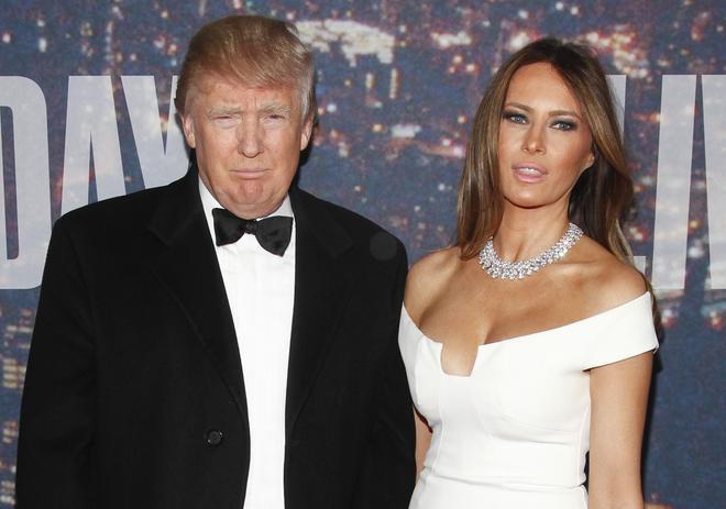 Donald y Melania Trump en el aniversario de 'SNL'